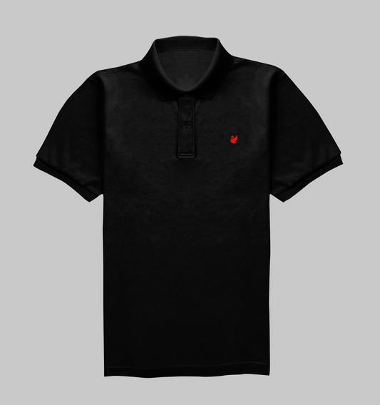 Black/Red Swan Polo Shirt